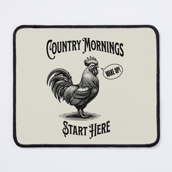 Item preview, Country Mornings Start Here Funny Rooster Farm Life Country Living Design designed and sold by Sachie's Studio.