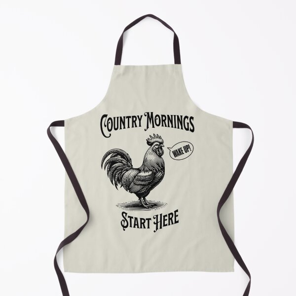 Item preview, Country Mornings Start Here Funny Rooster Farm Life Country Living Design designed and sold by Sachie's Studio.