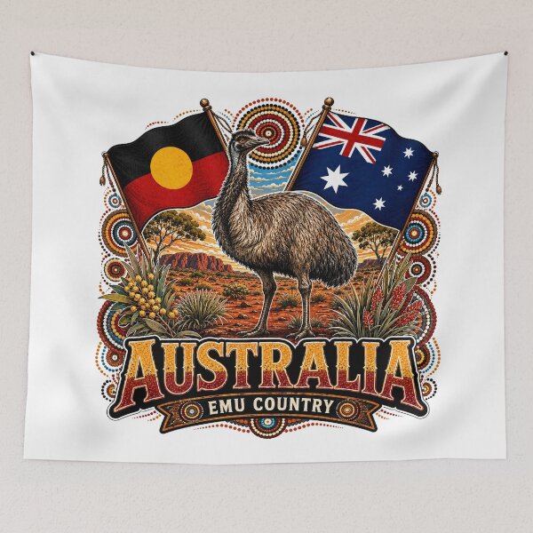 Item preview, Australia Heritage Spirit – Aboriginal-Inspired Map Design designed and sold by Holiday-Hunter.