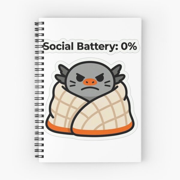 Item preview, Social Battery 0% | Funny Grumpy Bat Blanket Sticker for Introverts designed and sold by Inkabbmate.