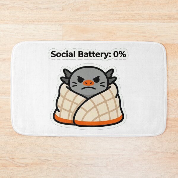 Item preview, Social Battery 0% | Funny Grumpy Bat Blanket Sticker for Introverts designed and sold by Inkabbmate.
