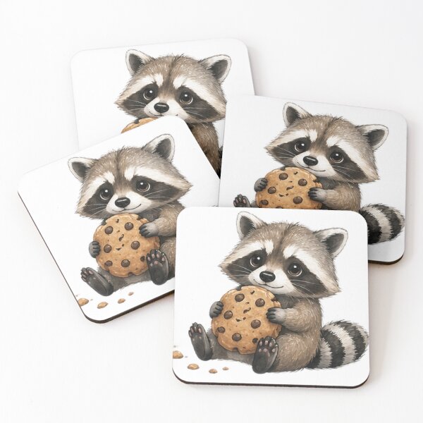 Item preview, Cute Raccoon Eating Cookie designed and sold by Northline Creative.