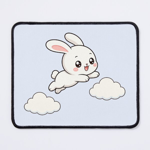 Item preview, Cute Kawaii Bunny Jumping in Clouds designed and sold by Seculinator.