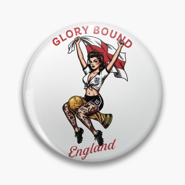 Item preview, World cup 2026 England Traditional Tattoo Pin Up designed and sold by Fictional Ink Society.