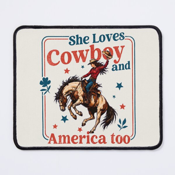Item preview, She Loves cowboy & America Too 4th of July Cowgirl designed and sold by gear-posters.