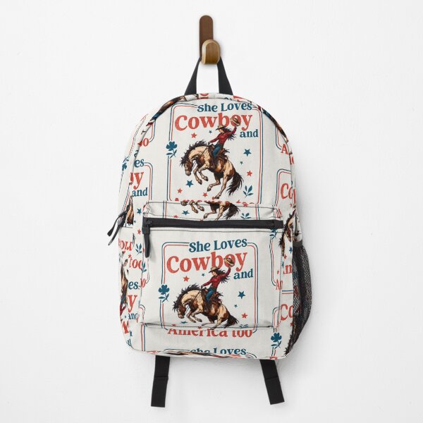 Item preview, She Loves cowboy & America Too 4th of July Cowgirl designed and sold by gear-posters.