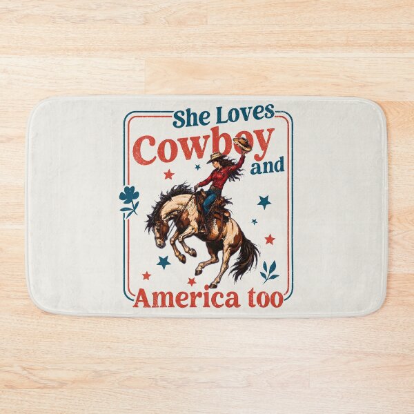 Item preview, She Loves cowboy & America Too 4th of July Cowgirl designed and sold by gear-posters.