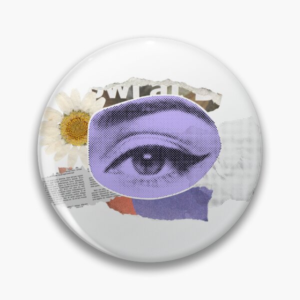 Item preview, Purple Eye with Daisy and Newspaper Pop Art designed and sold by T-Shawty.