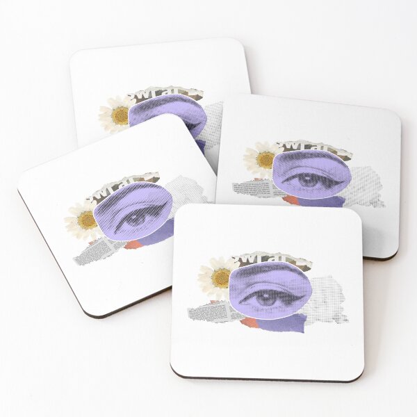 Item preview, Purple Eye with Daisy and Newspaper Pop Art designed and sold by T-Shawty.