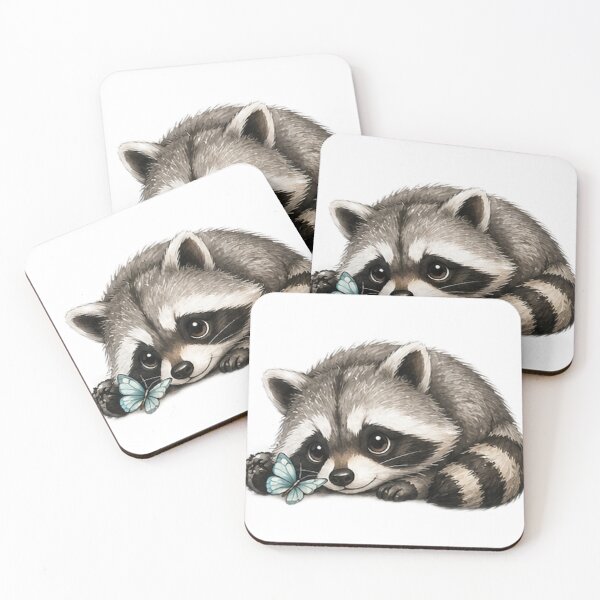 Item preview, Cute Raccoon with Little Butterfly designed and sold by Northline Creative.