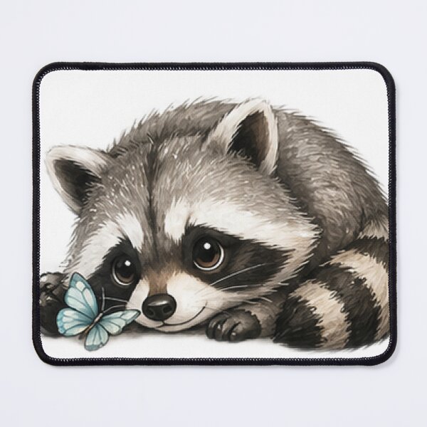 Item preview, Cute Raccoon with Little Butterfly designed and sold by Northline Creative.