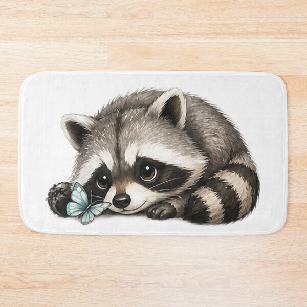Item preview, Cute Raccoon with Little Butterfly designed and sold by Northline Creative.