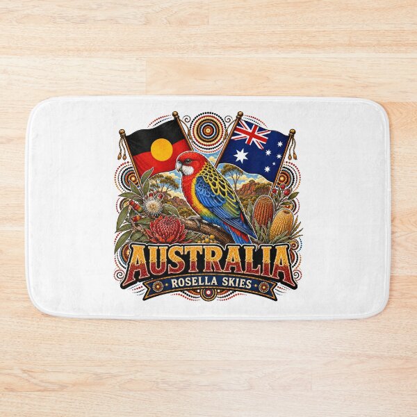 Item preview, Australia Land and Flags – Aboriginal-Inspired Map Design designed and sold by Holiday-Hunter.