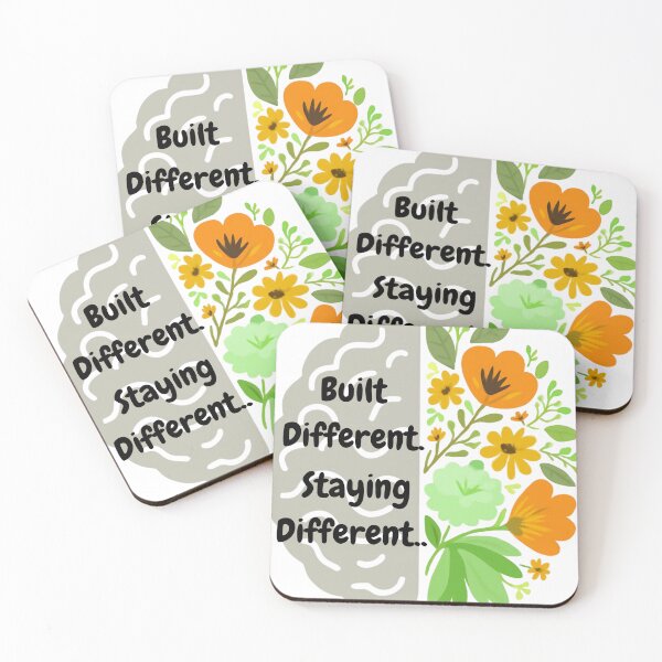 Item preview, Built Different Staying Different Floral Brain Mental Health Awareness designed and sold by justsuestudio.