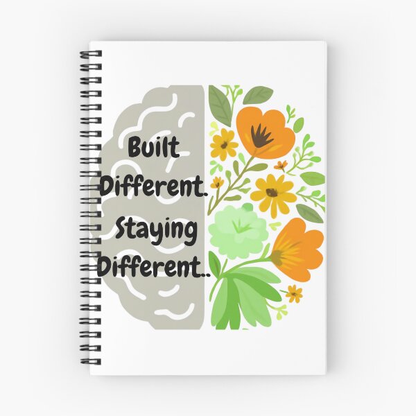 Item preview, Built Different Staying Different Floral Brain Mental Health Awareness designed and sold by justsuestudio.
