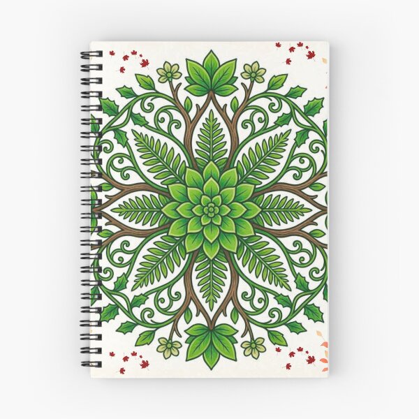 Item preview, “Green Floral Mandala with Leaves and Vines designed and sold by Lougud.