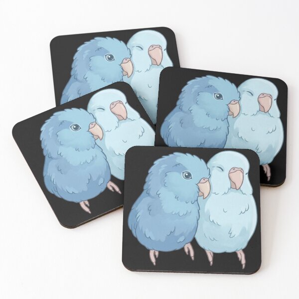 Item preview, Cute Blue Parrotlet Couple Cartoon Illustration designed and sold by Danmaha.