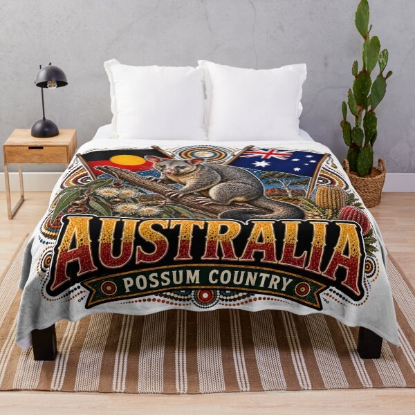 Item preview, Australia Land and Flags – Aboriginal-Inspired Map Design designed and sold by Holiday-Hunter.