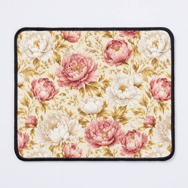 Item preview, Peony Gold Foliage Luxury Watercolor Seamless Pattern designed and sold by Inkworksbyshery.