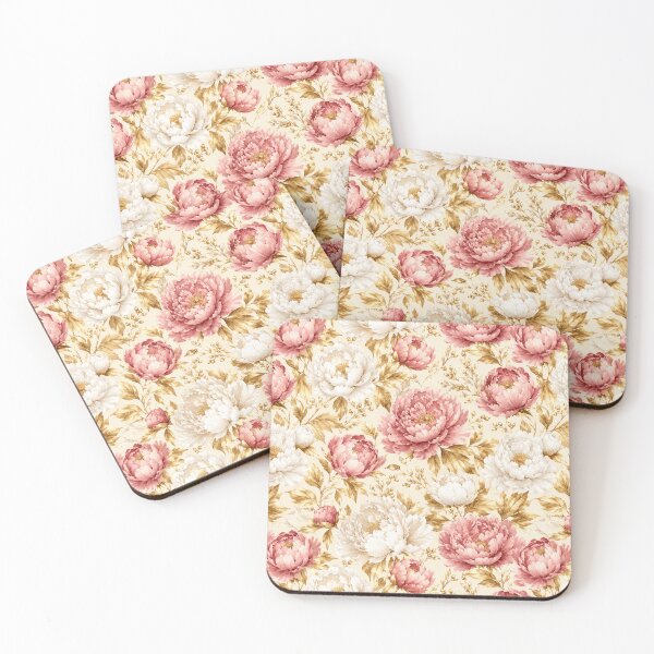 Item preview, Peony Gold Foliage Luxury Watercolor Seamless Pattern designed and sold by Inkworksbyshery.