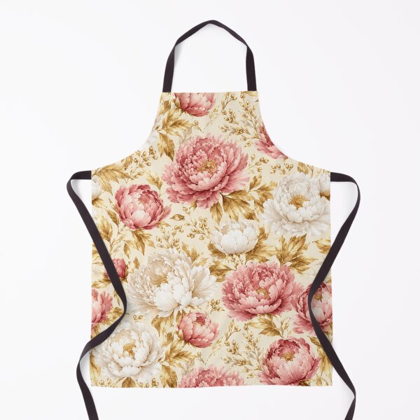 Item preview, Peony Gold Foliage Luxury Watercolor Seamless Pattern designed and sold by Inkworksbyshery.