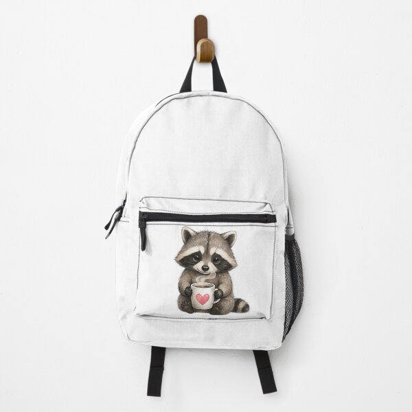 Item preview, Cute Raccoon Drinking Coffee designed and sold by Northline Creative.
