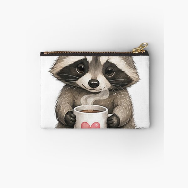 Item preview, Cute Raccoon Drinking Coffee designed and sold by Northline Creative.