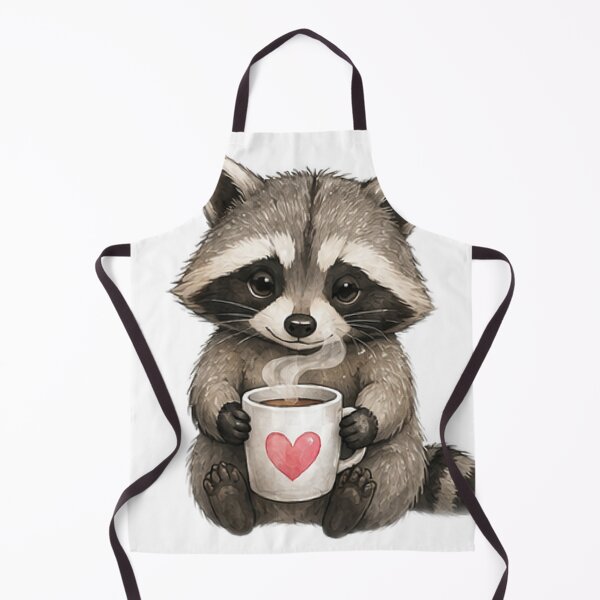 Item preview, Cute Raccoon Drinking Coffee designed and sold by Northline Creative.