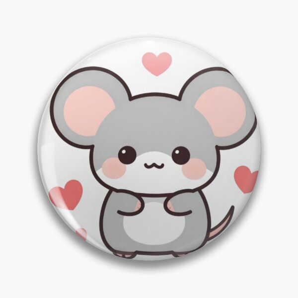 Item preview, Cute Kawaii Mouse with Hearts | Adorable Pastel Animal Illustration designed and sold by ModernMoodCo.