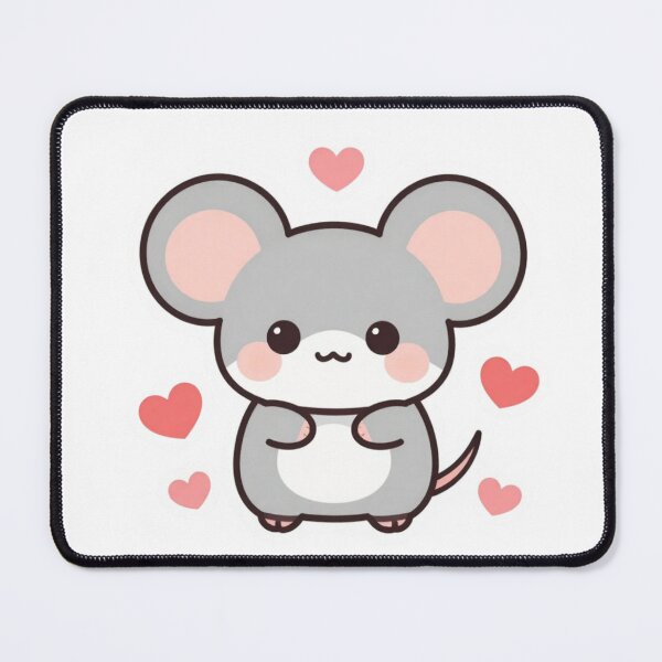 Item preview, Cute Kawaii Mouse with Hearts | Adorable Pastel Animal Illustration designed and sold by ModernMoodCo.