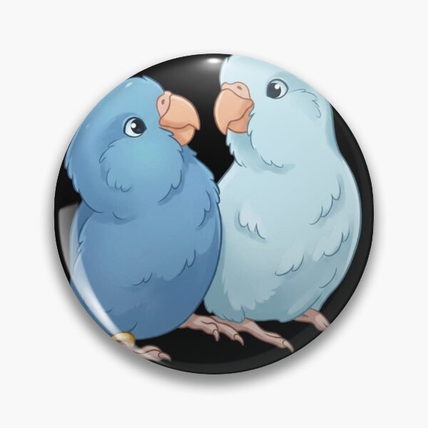 Item preview, Cute Blue Parrotlet Couple Cartoon Illustration designed and sold by Danmaha.
