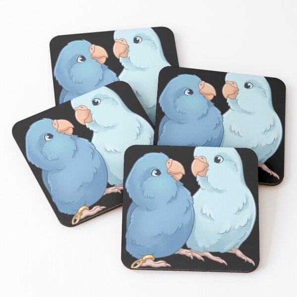Item preview, Cute Blue Parrotlet Couple Cartoon Illustration designed and sold by Danmaha.