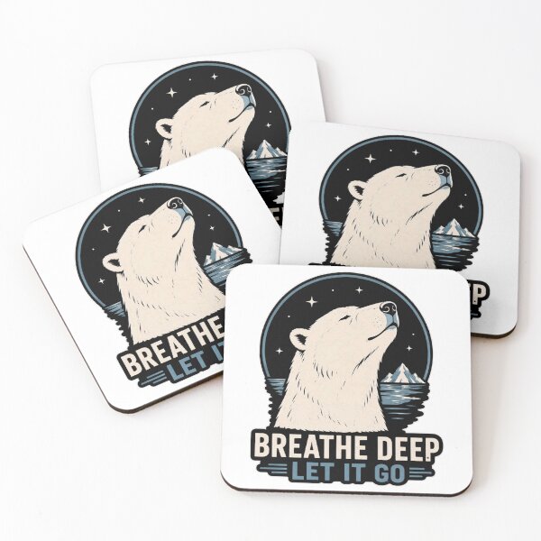 Item preview, Breathe Deep Let It Go Polar Bear Shirt Calm Mindfulness Arctic Tee designed and sold by PINK FREE.