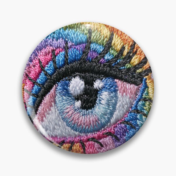 Item preview, Rainbow Eye Embroidery Color Burst designed and sold by MegaNovaArt.