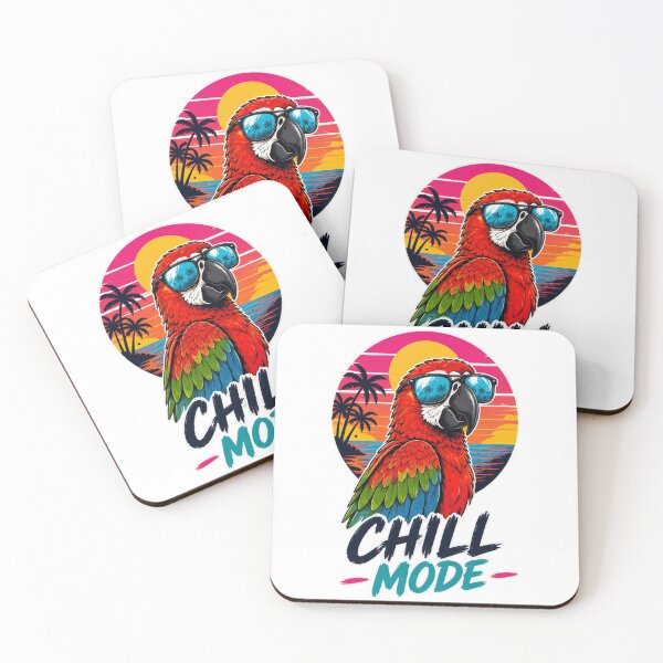 Item preview, Chill Mode Parrot Shirt Tropical Bird Sunset Beach Vacation Tee designed and sold by PINK FREE.