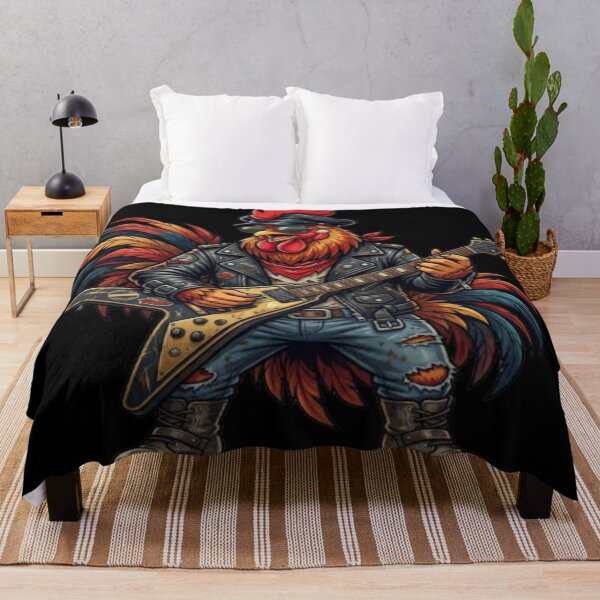 Item preview, Rocker Rooster Playing Guitar Illustration designed and sold by DailySparks.
