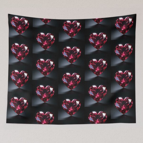 Item preview, Red Sapphire Diamond Heart Design designed and sold by Heavens Blueprint & Designs.