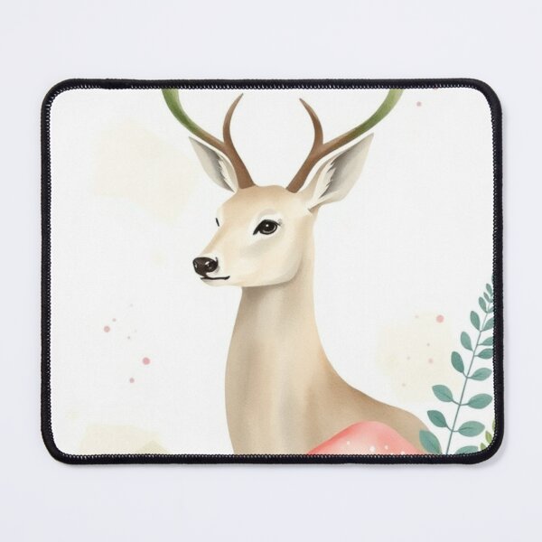 Item preview, Serene Watercolor Stag with Magic Mushrooms designed and sold by Vida e Arte.