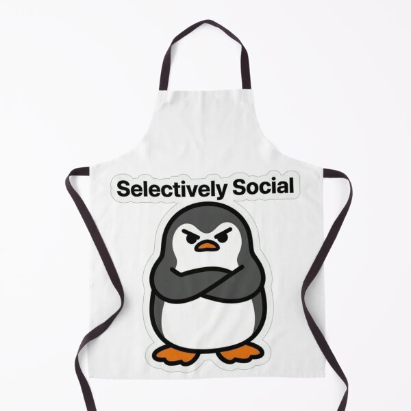 Item preview, Selectively Social | Funny Grumpy Penguin Sticker for Introverts designed and sold by Inkabbmate.