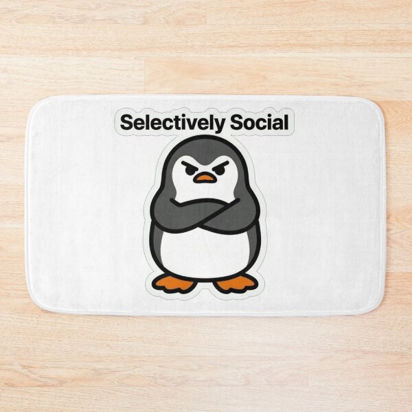 Item preview, Selectively Social | Funny Grumpy Penguin Sticker for Introverts designed and sold by Inkabbmate.