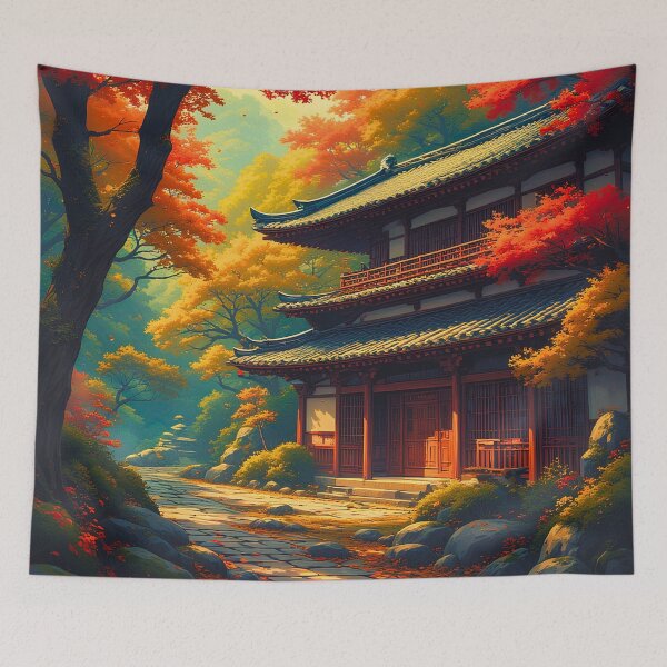 Item preview, Autumn at the Hidden Aki-dera designed and sold by ZenGrooves.