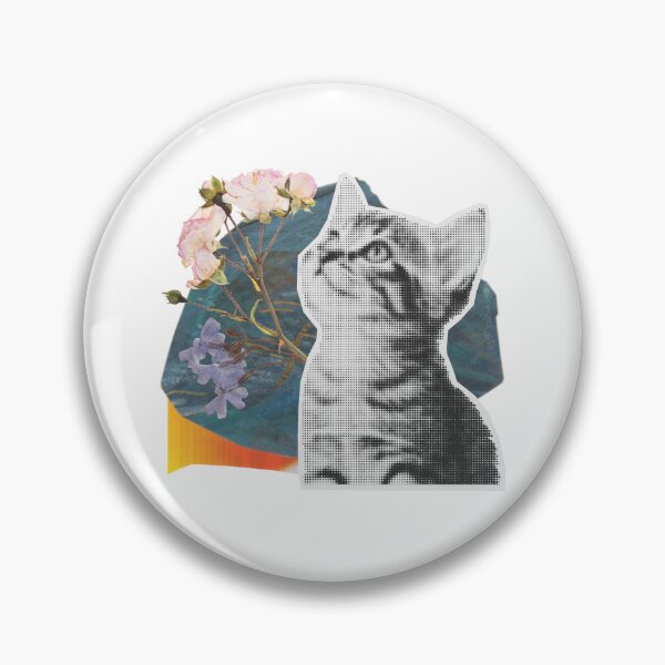 Item preview, Newspaper Cat Print with Flowers Pop Art designed and sold by T-Shawty.