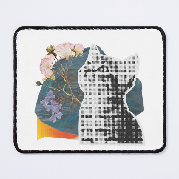 Item preview, Newspaper Cat Print with Flowers Pop Art designed and sold by T-Shawty.