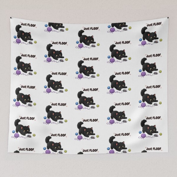 Item preview, Just FLOOF – Cute Black Cat designed and sold by lumar23.
