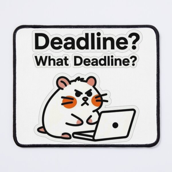 Item preview, Deadline? What Deadline? | Funny Procrastinating Hamster Sticker for Students designed and sold by Inkabbmate.