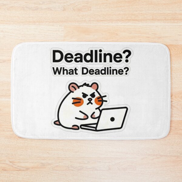 Item preview, Deadline? What Deadline? | Funny Procrastinating Hamster Sticker for Students designed and sold by Inkabbmate.