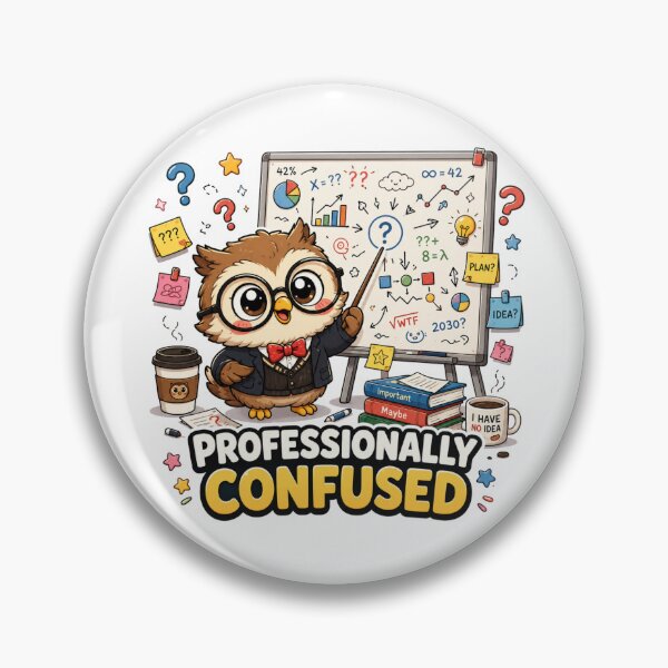 Item preview, Professionally Confused – Funny Kawaii Owl Professor Design designed and sold by MarekoraStudio.