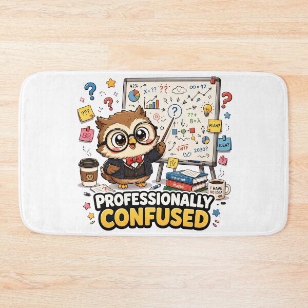 Item preview, Professionally Confused – Funny Kawaii Owl Professor Design designed and sold by MarekoraStudio.