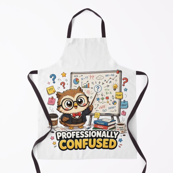 Item preview, Professionally Confused – Funny Kawaii Owl Professor Design designed and sold by MarekoraStudio.