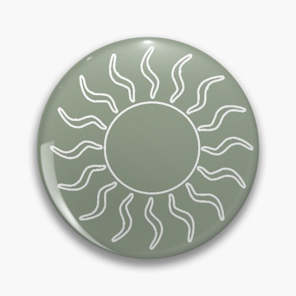 Item preview, Cream Swirling Suns on Sage Green Background designed and sold by Hanna McCown.